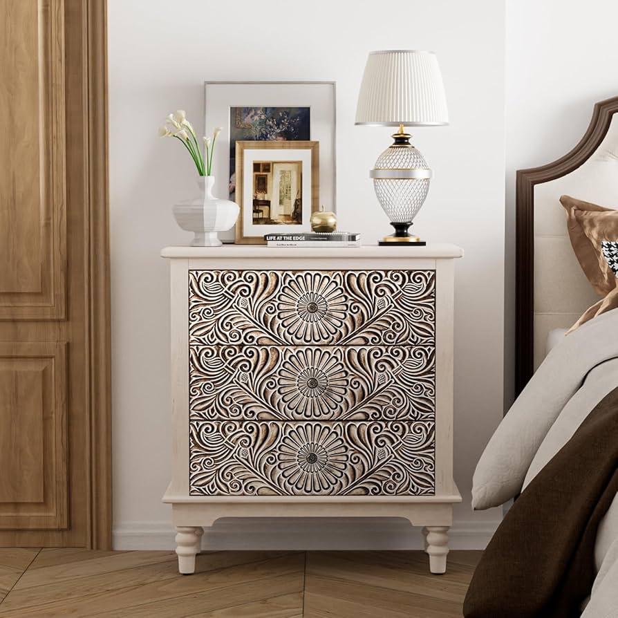 【送料無料】３点セット/ Vintage Style Dresser Amazon.com: COSIEST 3 Drawers Accent Dresser, Vintage Small